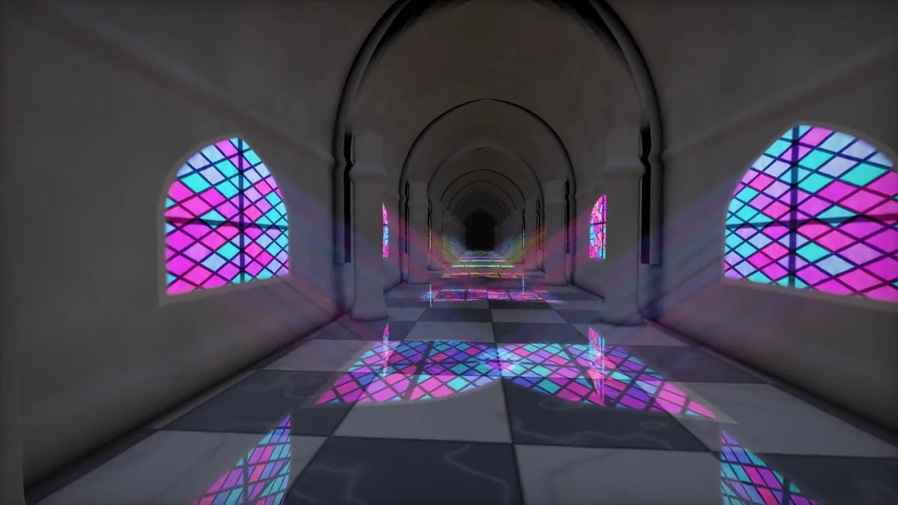 Infinite cathedral shader output in the Shader Frontier v1 collection