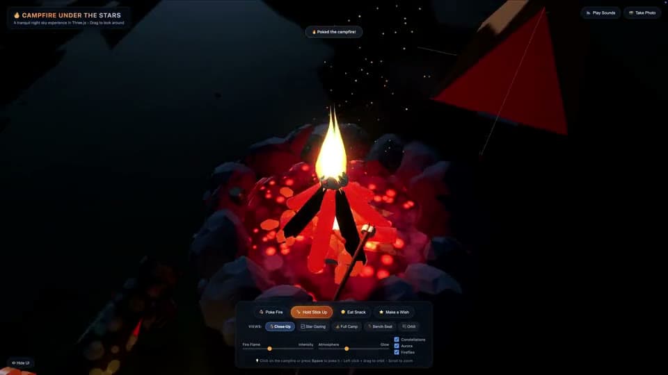 Gemini 3.8 Flash · campfire presentation recording poster